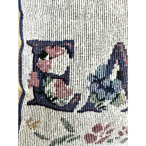 Embroidered Happy Easter Spring Colors Rectangular Pillow w/Solid Burgundy Back! - Picture 3 of 6